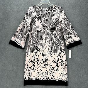 Shelby & Palmer Dress Womens XL Blue Pink Floral Long Bell Sleeve round neck